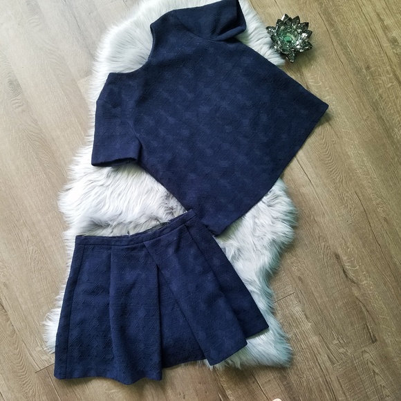 Zara Dresses & Skirts - ZARA Trafaluc 2 Piece Blue Skirt Top Set Small Med